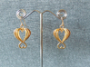 Open Heart Earrings in Precious Metals 3d printed 