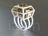 ring06 20 3d printed White Strong & Flexible dressed up with a piece of gold fabric