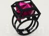 ring06 17 3d printed Black Strong &amp; Flexible dressed up with a pink wrapper (not included)