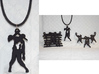 Spike The Zombie Pendant 3d printed Close up & group of zombie pendants (#3 is matte black steel)