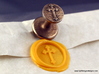 Cross Wax Seal 3d printed Cross wax seal with impression in Sunflower Yellow wax
