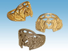 Dahar Master Ring 3d printed Polished Gold Steel - 2 views plus render