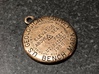 USGS BM Keychain 3d printed Raw bronze with patina