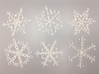 Organic Snowflake Ornaments - Stack of 6 3d printed 3D printed FDM prototypes of the six ornaments in this set