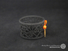 Set of 2 large napkin rings with Mosaic-3b 3d printed The photo shows a print made of black strong and flexible incl. orange lacing.