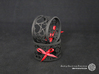 Set of 2 large napkin rings with Hearts 3d printed The photo shows prints made of black strong and flexible incl. red lacing.