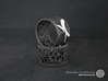 Set of 2 large Christmas napkin rings with Stars 3d printed The photo shows prints made of black strong and flexible incl. silver lacing.