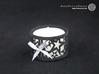 Set of 2 small tealight holders with Stars 3d printed The photo shows a print made of black strong and flexible incl. silver lacing and a high 8h tealight candle.