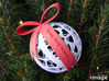 Customizable Christmas Ornament - Snowflakes 3d printed Add a customized bow with your personal text to make it extra special  (different model shown for illustration)