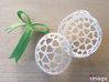 Customizable Christmas Ornament - Hearts 3d printed The bauble comes in two halves that snap together. The optional bow snaps into the top