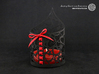 Pointed tealight holder with hearts 3d printed The photo shows prints made of black strong and flexible incl. red lacing.