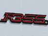 KEYCHAIN F355 3d printed Keychain with F355 logo in Black Matte Steel and red plastic inserts, that you can buy apart, render.