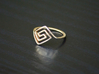 Square Spiral Ring 3d printed Polished Bronze