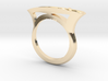 Bent Tapered Bar Ring - Silver, Gold, or Platinum 3d printed 