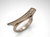 Bent Tapered Bar Ring - Silver, Gold, or Platinum 3d printed Beautiful in Rose Gold