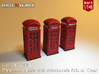SET 3x Telephone box K2 (British N 1:148) 3d printed 
