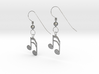 Music note earrings version 1 3d printed 