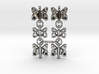 3 Dangling butterfly earrings (metallic plastic an 3d printed 
