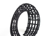 black parametrical cuff bracelet geometrical desig 3d printed cuff bracelet