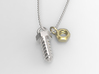 Screw Pendant (Fits with the Bolt Pendant) 3d printed Polished silver Screw Pendant shown with a polished brass Bolt Pendant.