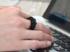 black parametric ring statement jewelry, wide ring 3d printed parametrical ring on the finger