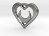 Crescent Moon Heart 35mm Pendant 3d printed 