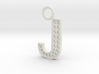 Letter J Key Ring Charm with rhinestone holes 3d printed 
