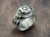 Space Ship Ring 3d printed This material is Polished Silver , Patinated with bleach