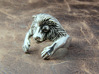 Lion Hug Ring 3d printed This material is Polished Silver , Patinated with bleach