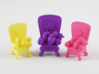 A Royal Catnap 3d printed yellow, purple, pink strong & flexible polished