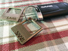 SAAB - Key Ring Pendant Bottle Opener 3d printed Polished Nickel Steel (left) vs Stainless Steel