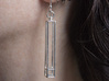 Rectangular Prism Drop Earrings 3d printed As Worn 2