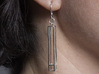 Rectangular Prism Drop Earrings 3d printed As Worn 3