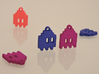 Pac Man Ghost 8-bit Earring 1 (looks L/R) 3d printed Blue Strong & Flexible Polished