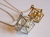 Introspection Pendant 3d printed Hyperpoly Pendant in Silver and Brass