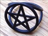 Pentacle ring 3d printed Pentacle ring in matte black steel. 