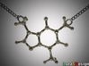 Caffeine Molecule Necklace 3d printed 