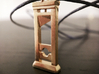 Guillotine Pendant 3d printed Raw Brass