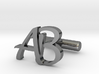 Pair of Cuff link with Initials AB 3d printed 