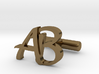 Pair of Cuff link with Initials AB 3d printed 