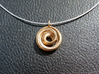 Single Strand Spiral Mobius Pendant 3d printed Shown in Polished Bronze