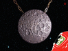 Far Side of the Moon Pendant  3d printed Moon Pendant in Polished Grey Steel