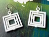 Square Gyroscope earings 3d printed 