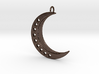 Crescent Moon Pendant with stars 3d printed 