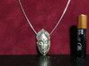 African Mask Necklace 3d printed Polished Silver - Small