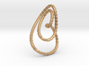 Textured loop pendant necklace 3d printed pendant necklace in bronze