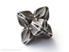 Floral Bead/Charm - Octahedron 3d printed Untreated Polished Bronzed-Silver Steel