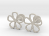 Floral cufflinks 3d printed 