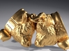 Swiss cow fighting #B - 30mm high 3d printed Polished Brass