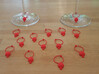 Ladybug Glass Tag 3d printed Set of red ladybug wine charms